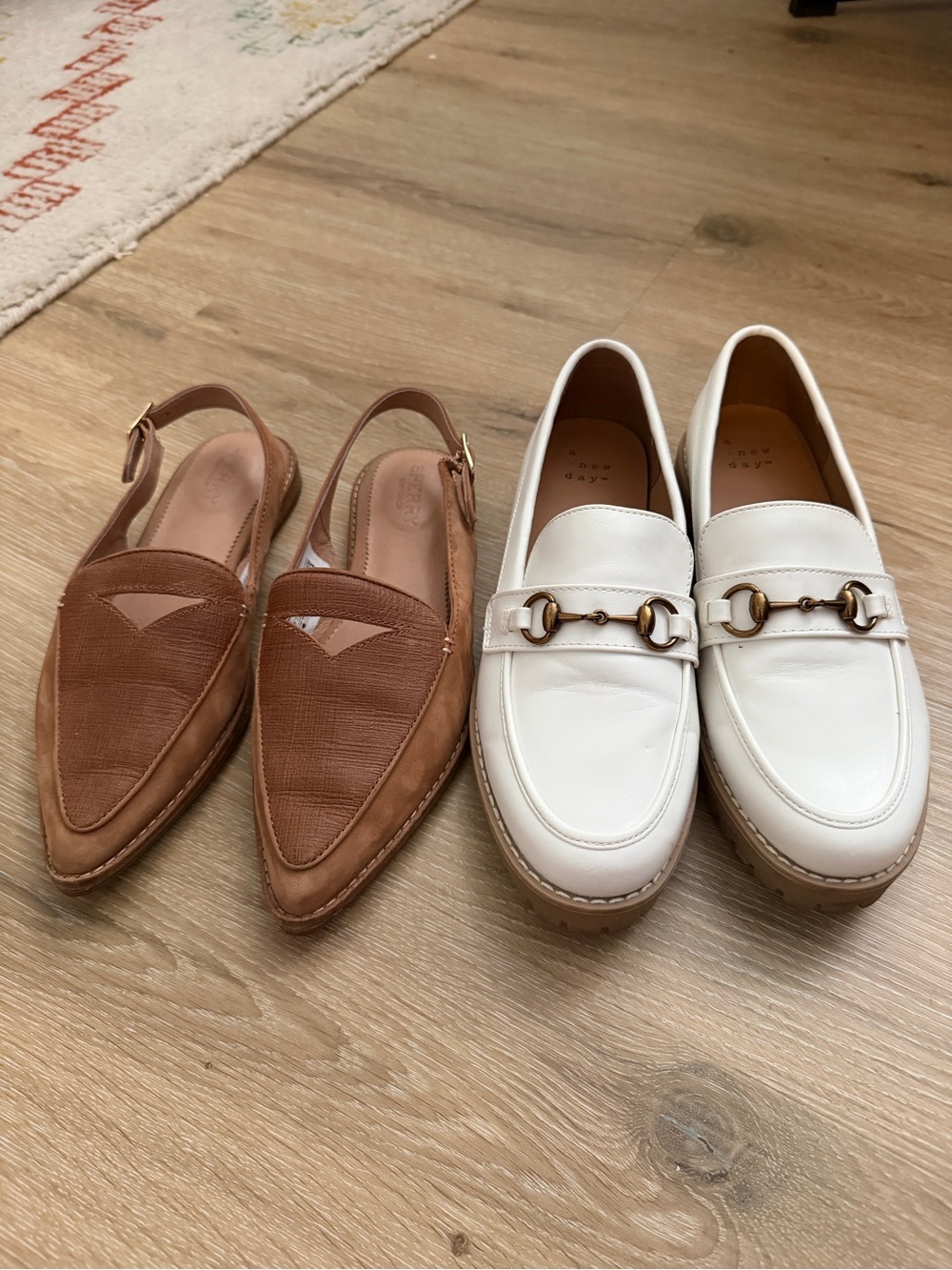 Sperry slingback loafer + white Horsebit Loafers